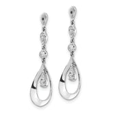 14k White Gold 1/8 carat Lab Grown Diamond VS/SI+ G+ Teardrop Dangle Earring Jackets